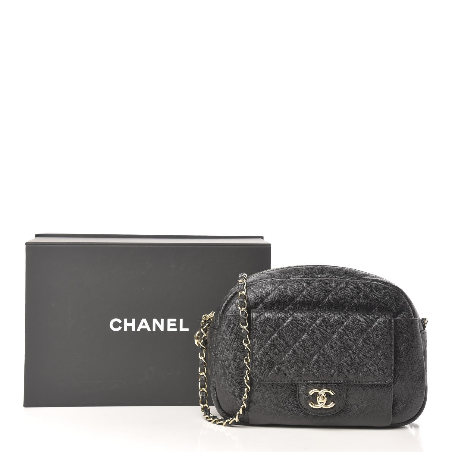 Chanel Caviar Quilted CC Day Camera Case Black 9 of 9