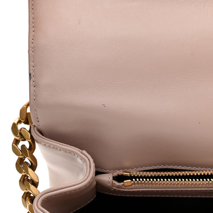 Saint Laurent Calfskin Suede Matelasse Chevron Medium Monogram College Bag Rose Poudre 15 of 15