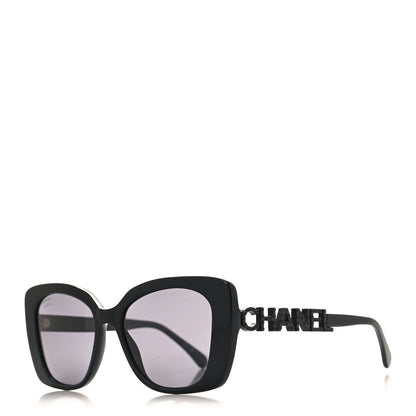 Chanel Acetate Strass Polarized Square Sunglasses 5422-B Black 1 of 7