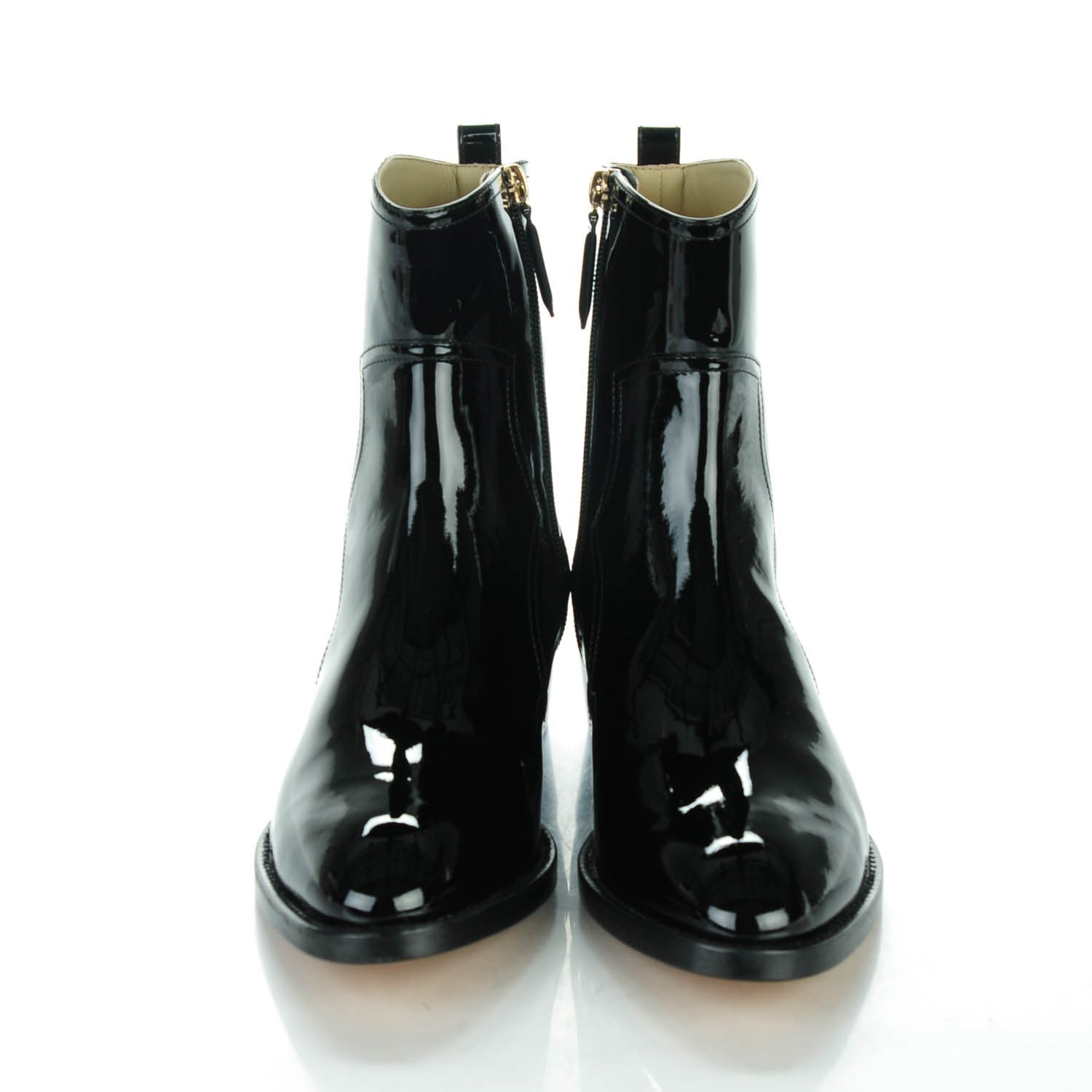 Chanel Patent Calfskin Paris Dallas Zip Ankle Boots 41.5 Black 2 of 8