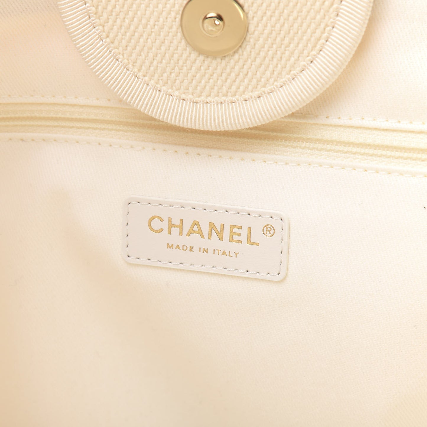 Canvas Pearl Medium Deauville Tote Ecru Beige