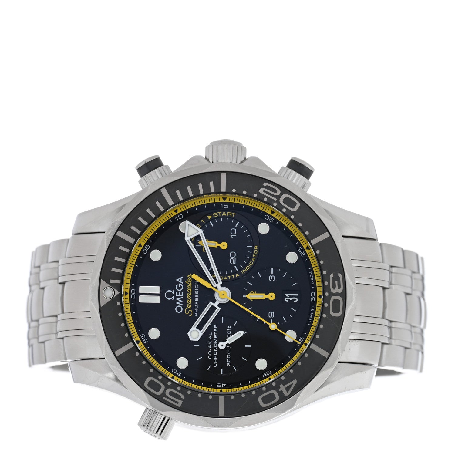 Omega Stainless Steel 44mm Seamaster Co-Axial Chronograph Automatic Watch Black 212.30.44.50.01.002 2 of 4