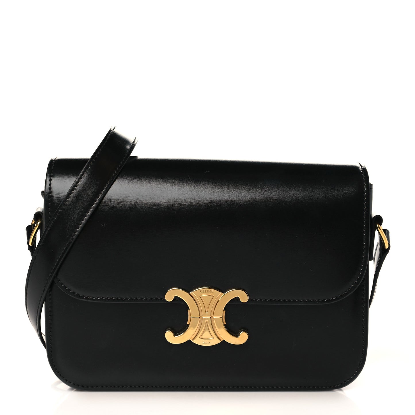 Shiny Calfskin Medium Triomphe Black