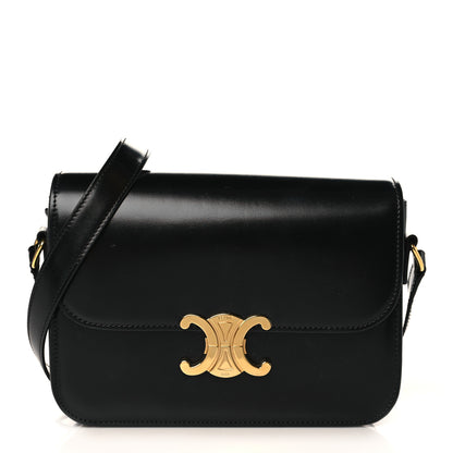 Celine Shiny Calfskin Medium Triomphe Black 1 of 9