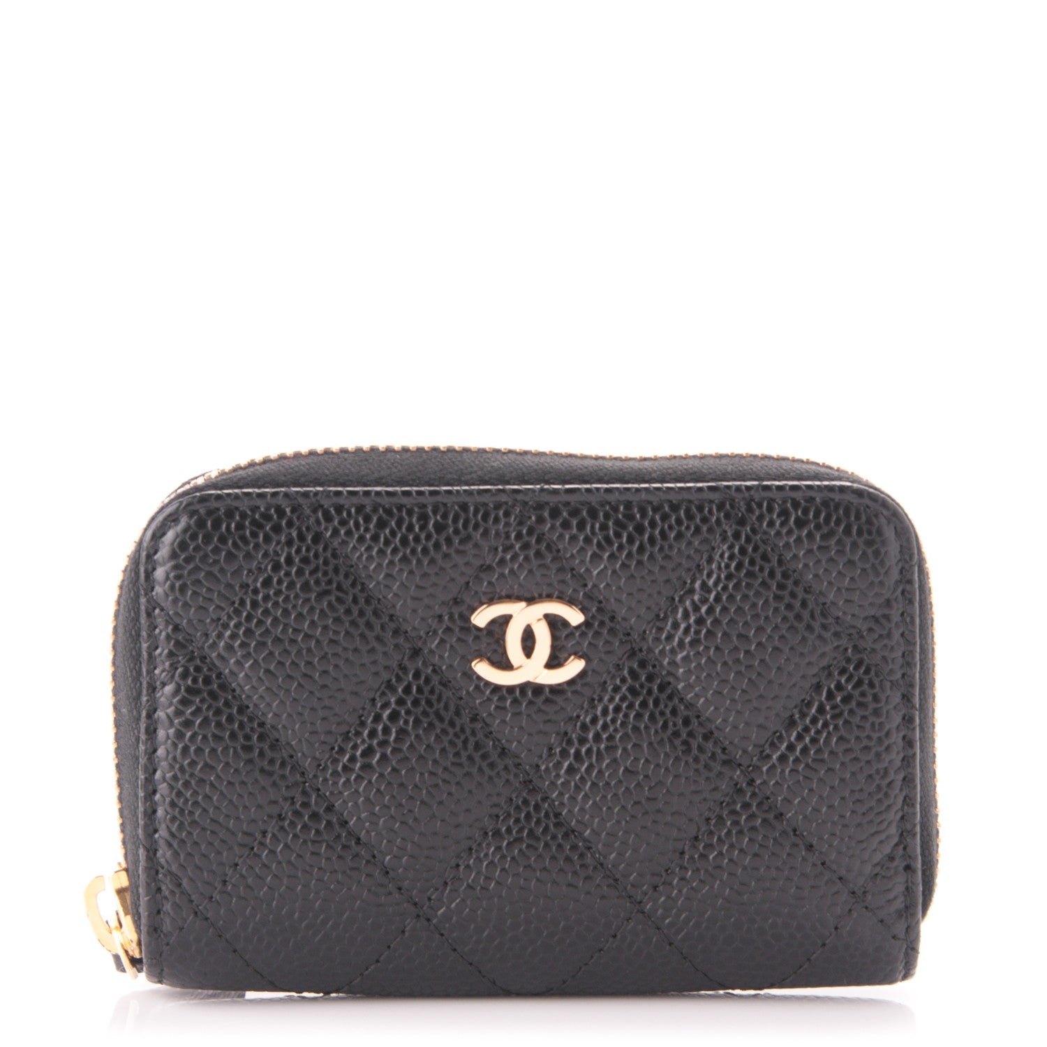 Chanel Caviar Quilted Zip Coin Purse Black 1 of 7