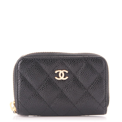 Chanel Caviar Quilted Zip Coin Purse Black 1 of 7