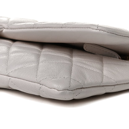 Chanel Caviar Quilted Flap Clutch White 9 of 11