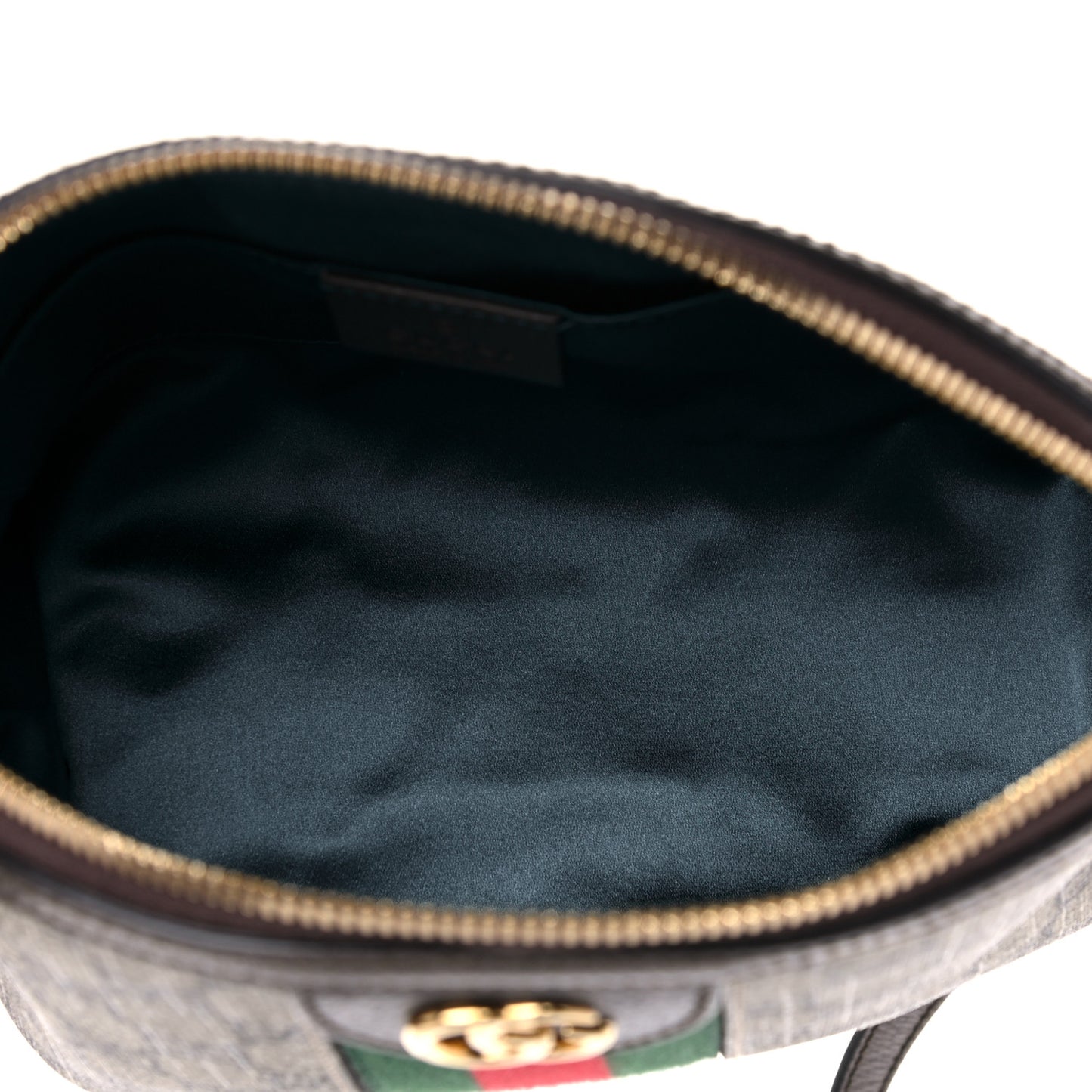 GG Supreme Monogram Textured Dollar Calfskin Web Small Ophidia Dome Shoulder Bag Beige Ebony New Acero