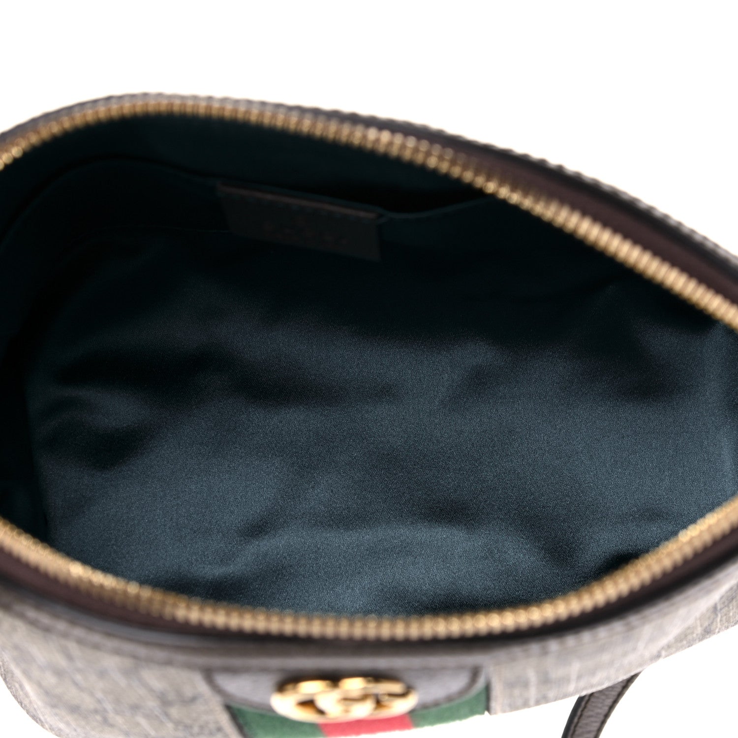 Gucci GG Supreme Monogram Textured Dollar Calfskin Web Small Ophidia Dome Shoulder Bag Beige Ebony New Acero 5 of 10