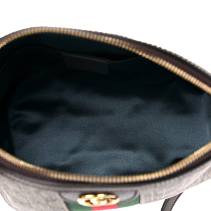 Gucci GG Supreme Monogram Textured Dollar Calfskin Web Small Ophidia Dome Shoulder Bag Beige Ebony New Acero 5 of 10