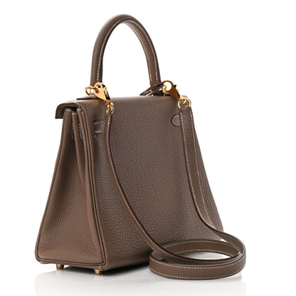 Hermes Togo Kelly Retourne 25 Etoupe 3 of 13