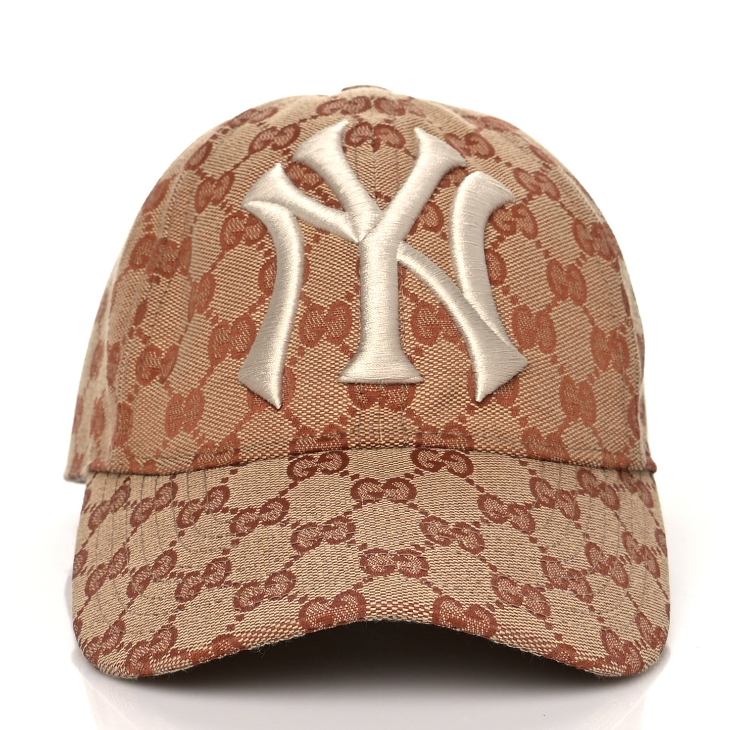 X MLB Monogram NY Yankees Baseball Hat 57-61 Beige Ruggine