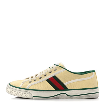 Gucci Old Tennis Tweed Web Mens 1977 Tennis Sneakers 11 Burro Mystic White 1 of 9