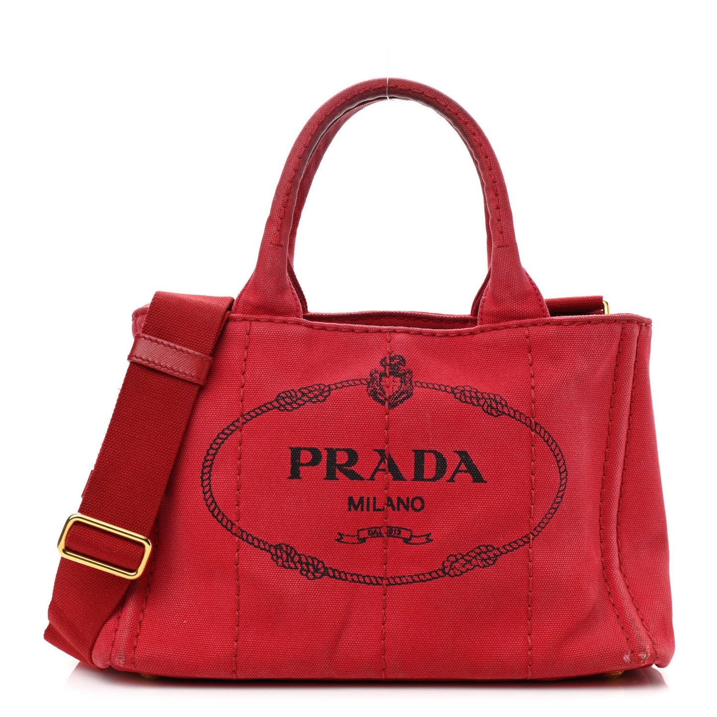 Canapa Small Logo Tote Rosso