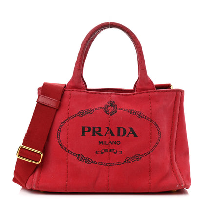 Prada Canapa Small Logo Tote Rosso 1 of 21