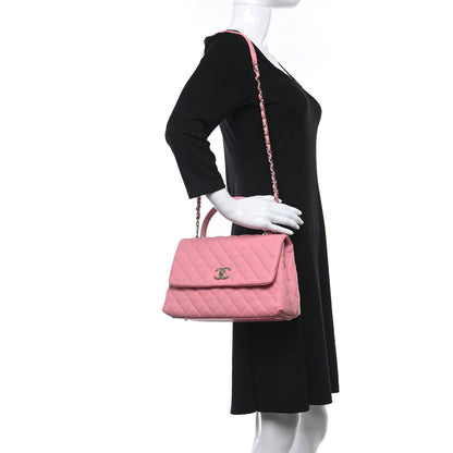 Chanel Caviar Quilted Small Coco Handle Flap Pink 2 of 5