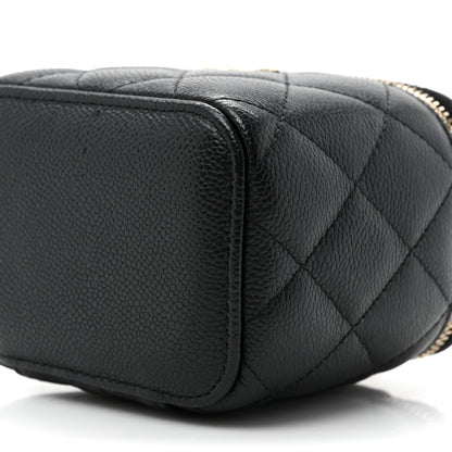 Chanel Caviar Quilted Tiny CC Mini Vanity Case With Chain Black 10 of 12