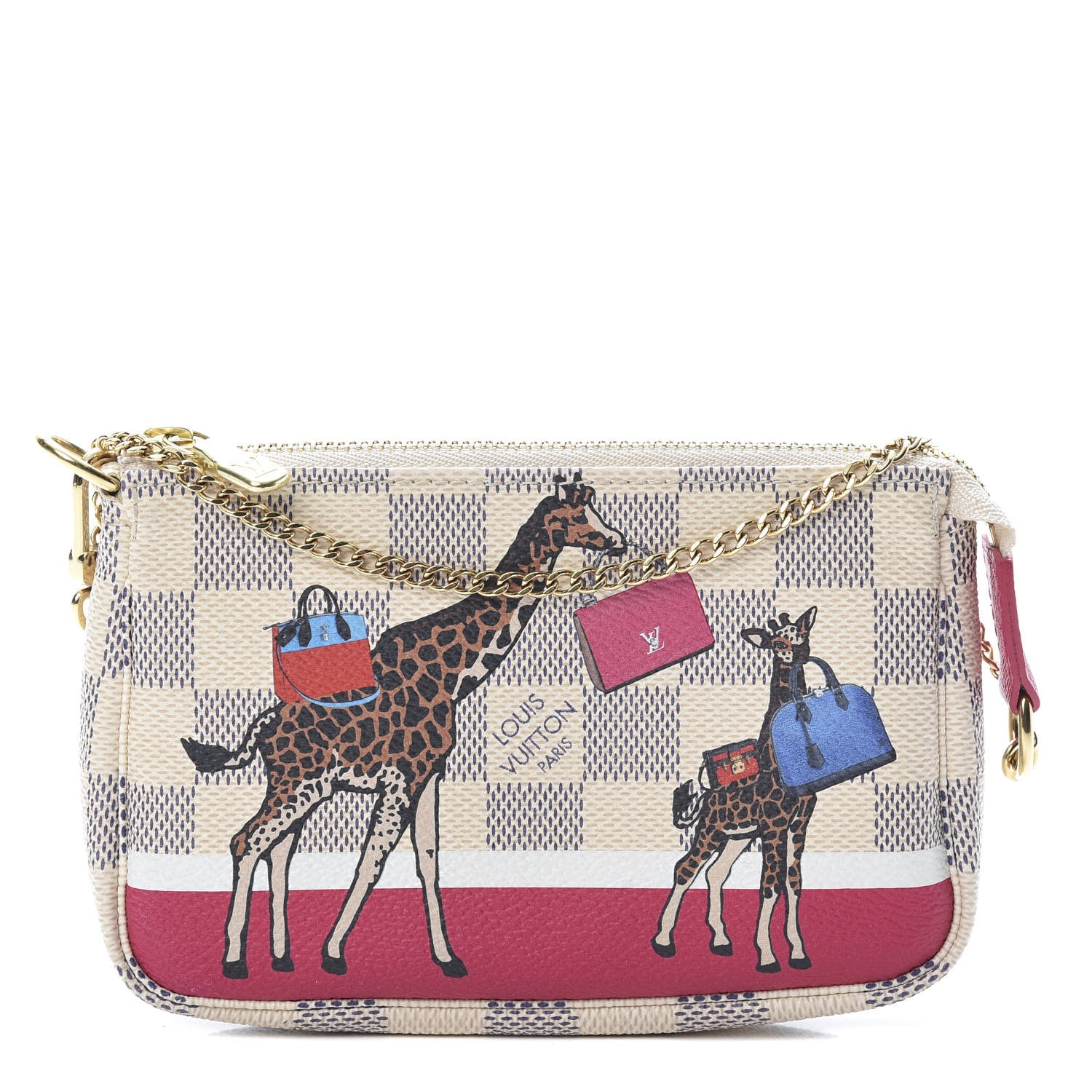 Louis Vuitton Damier Azur 2017 Christmas Animation Mini Pochette Accessories 1 of 7