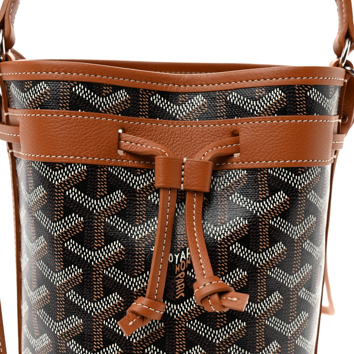 Goyard Goyardine Petit Flot Mini Bucket Bag Black Gold 7 of 9
