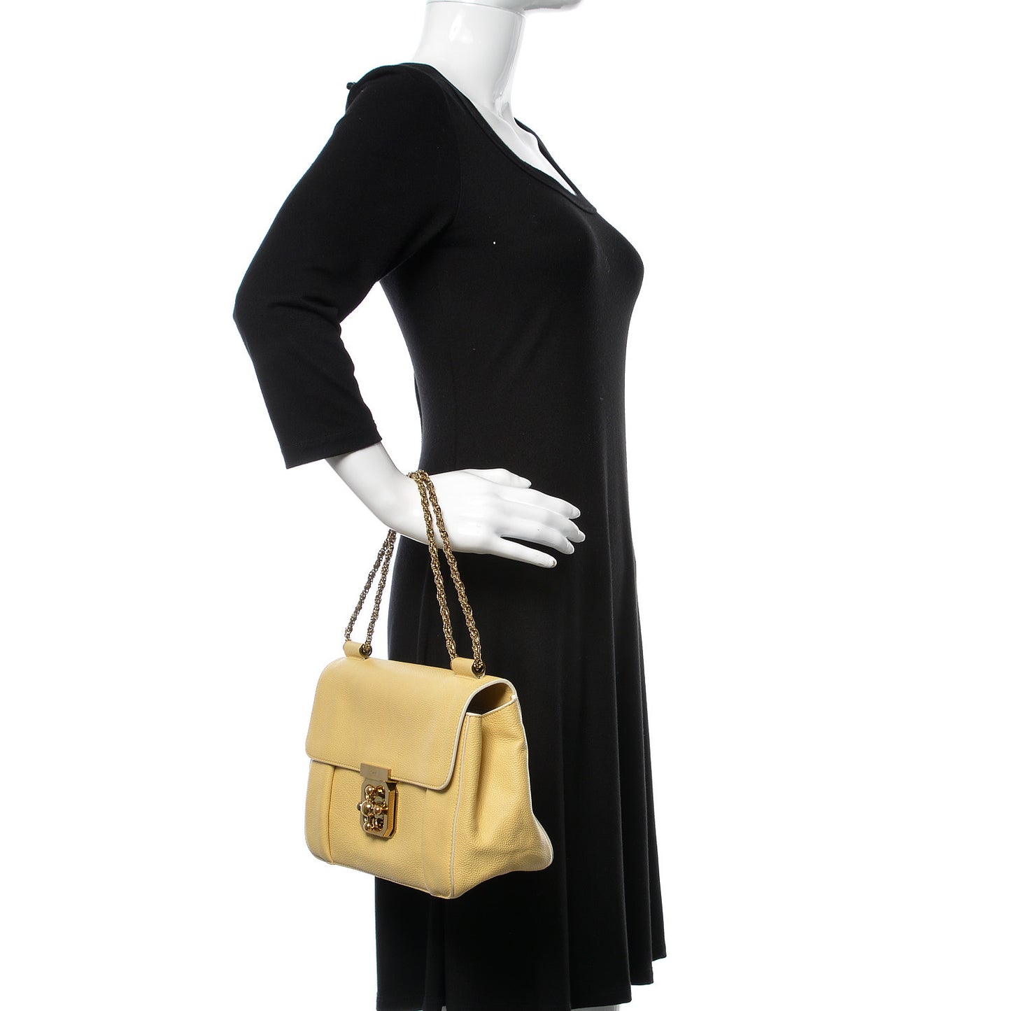 Goatskin Medium Elsie Shoulder Bag Sunlight