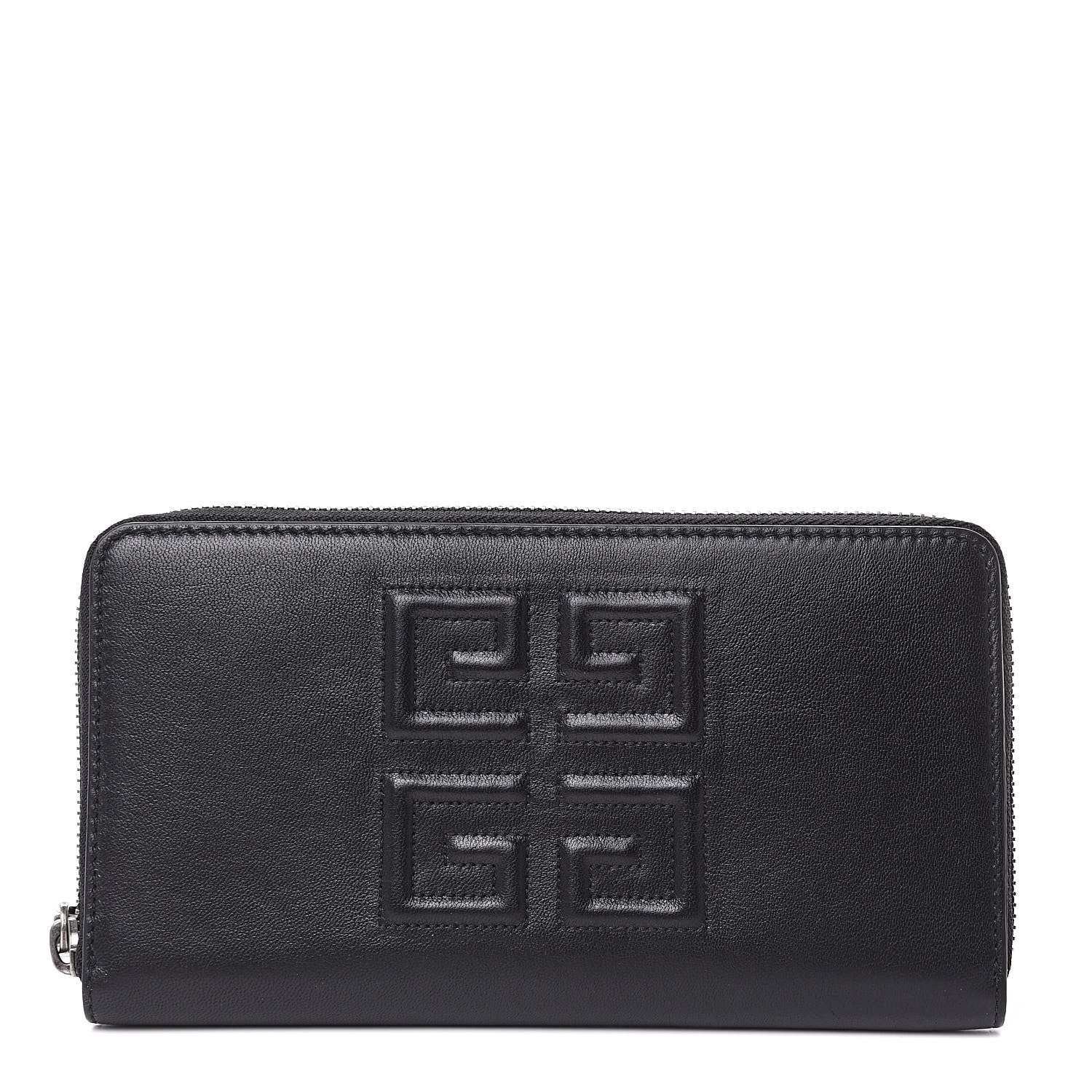 Givenchy Lambskin Logo Zip Around Wallet Black 1 of 8