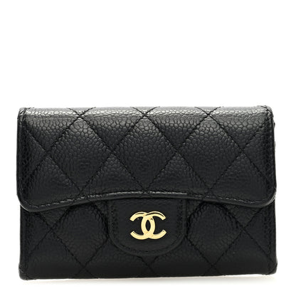 Chanel Caviar Quilted Flap Card Holder Wallet Black 1 of 7