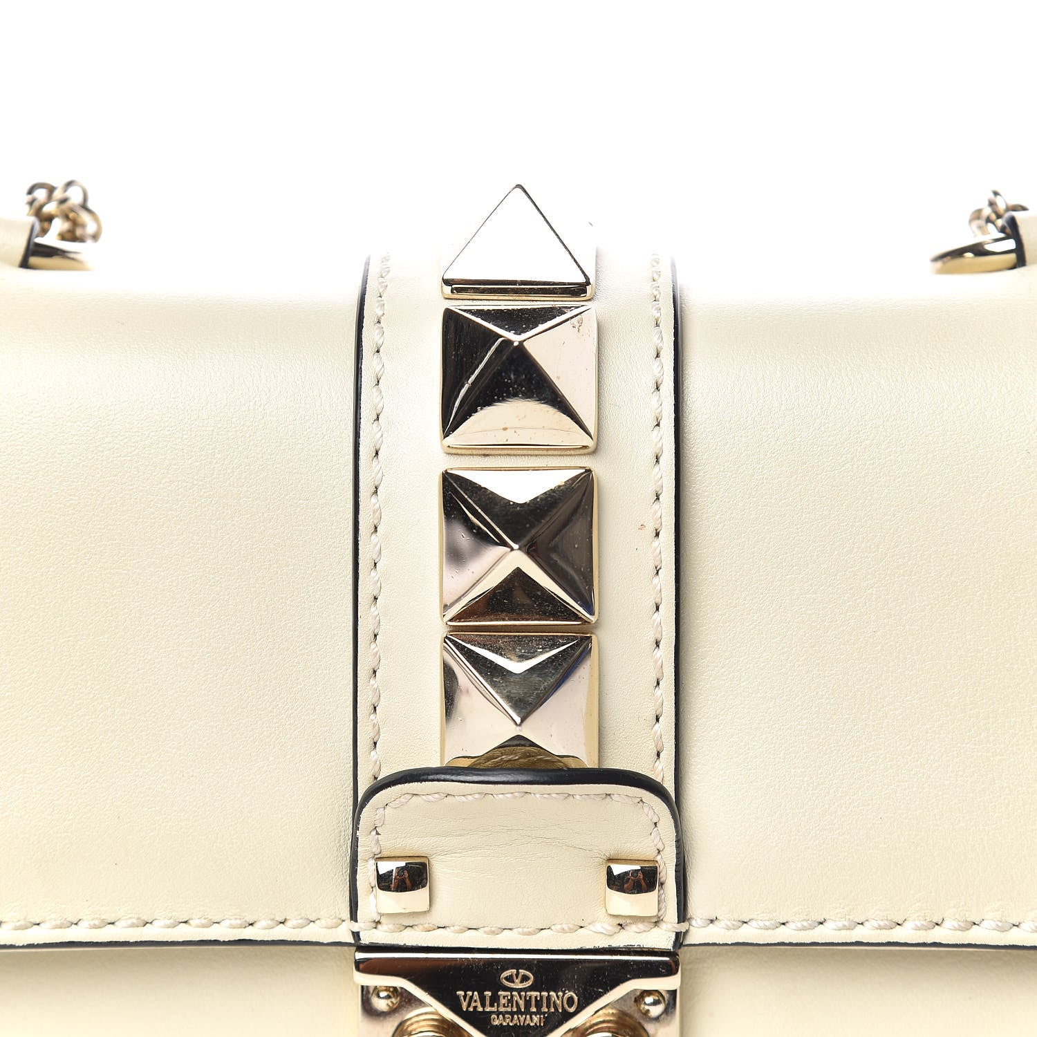 Valentino Garavani Vitello Mini Glam Lock Rockstud Flap White 9 of 9
