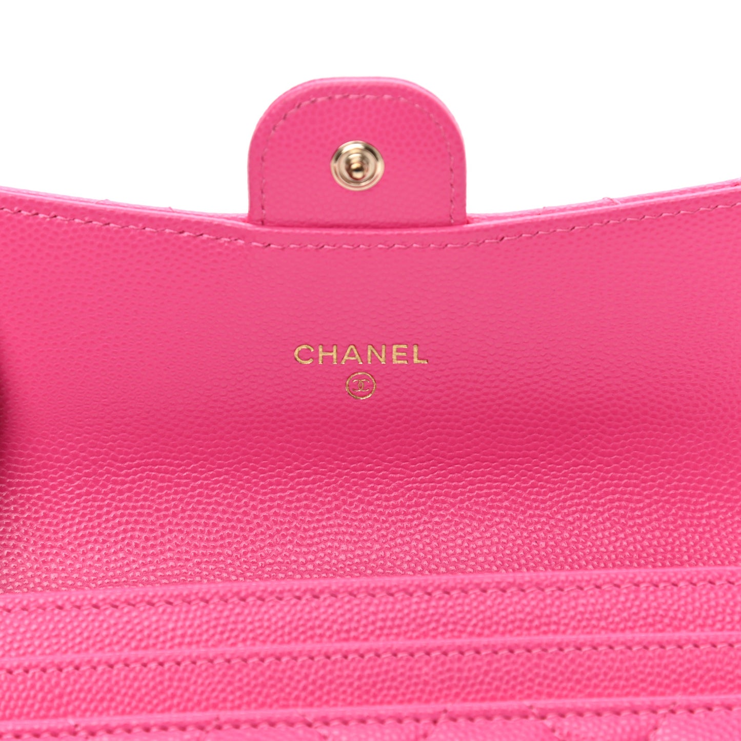 Caviar Quilted Medium Flap Wallet Dark Pink