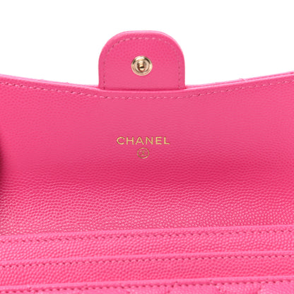 Chanel Caviar Quilted Medium Flap Wallet Dark Pink 6 of 9