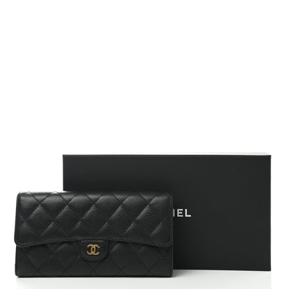 Chanel Caviar Quilted Large Gusset Flap Wallet Black 9 of 9