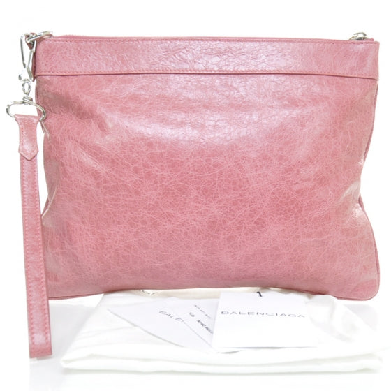 Agneau Giant Flat Handle Clutch Framboise