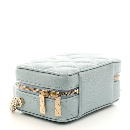 Chanel Caviar Quilted Small Top Handle Vanity Case Light Blue 5 of 12