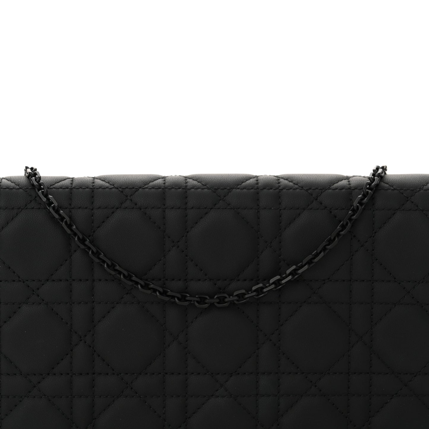 Ultra Matte Calfskin Cannage Lady Dior Clutch Black