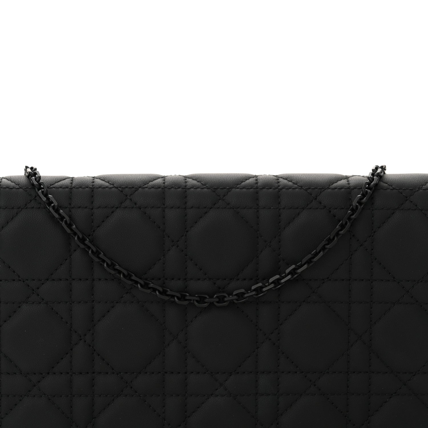 Christian Dior Ultra Matte Calfskin Cannage Lady Dior Clutch Black 9 of 12