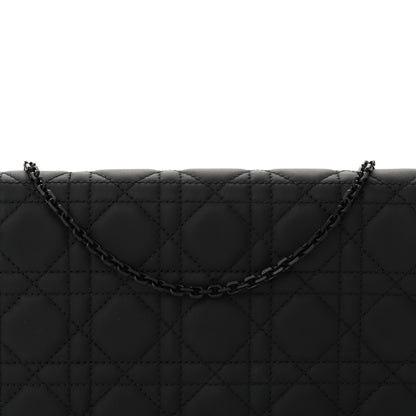Christian Dior Ultra Matte Calfskin Cannage Lady Dior Clutch Black 9 of 12