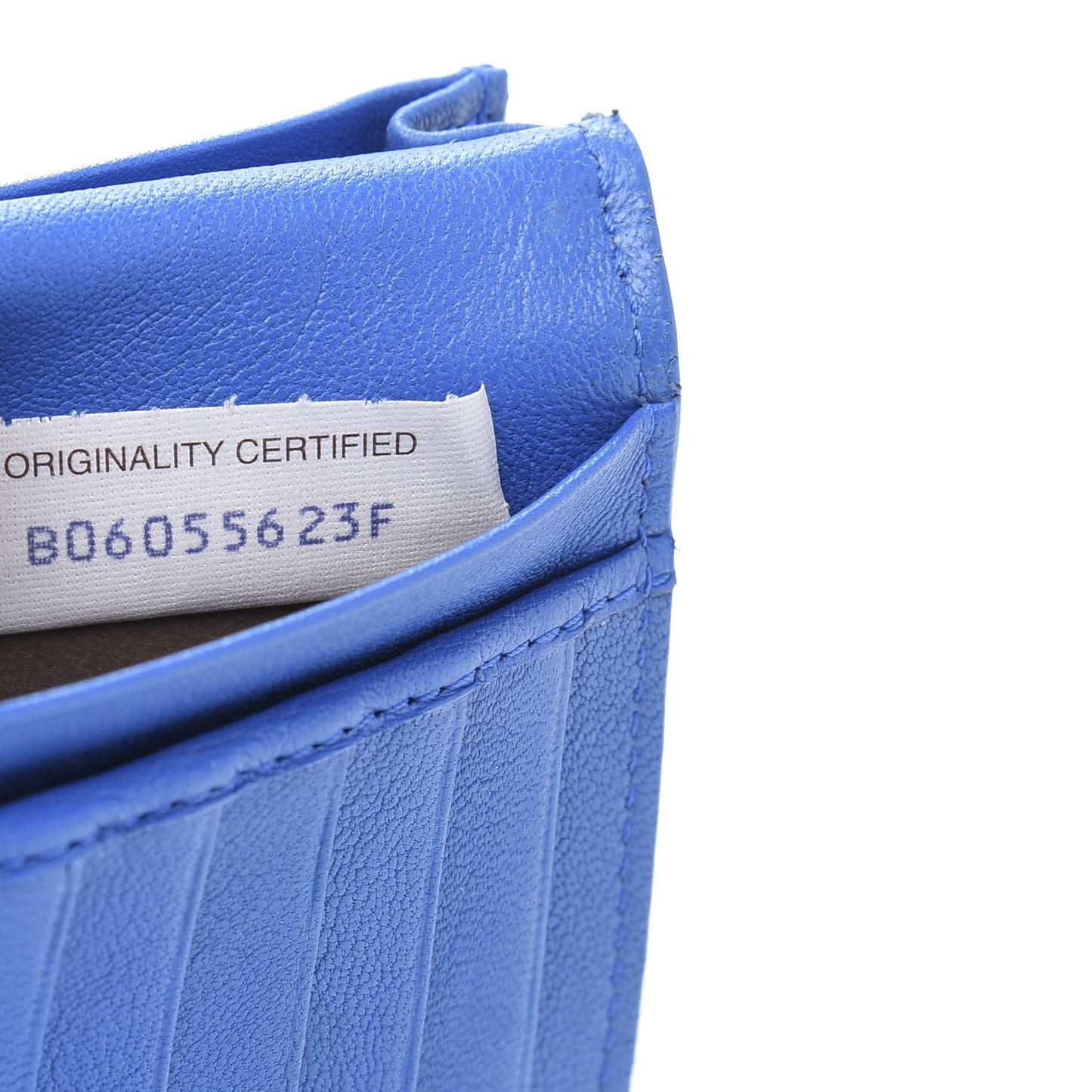 Nappa Intrecciato Long Bi-Fold Wallet Signal Blue