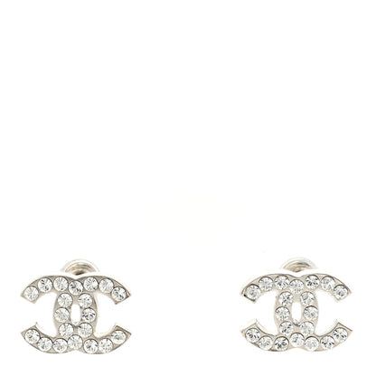 Chanel Crystal Mini Timeless CC Earrings Silver 1 of 4