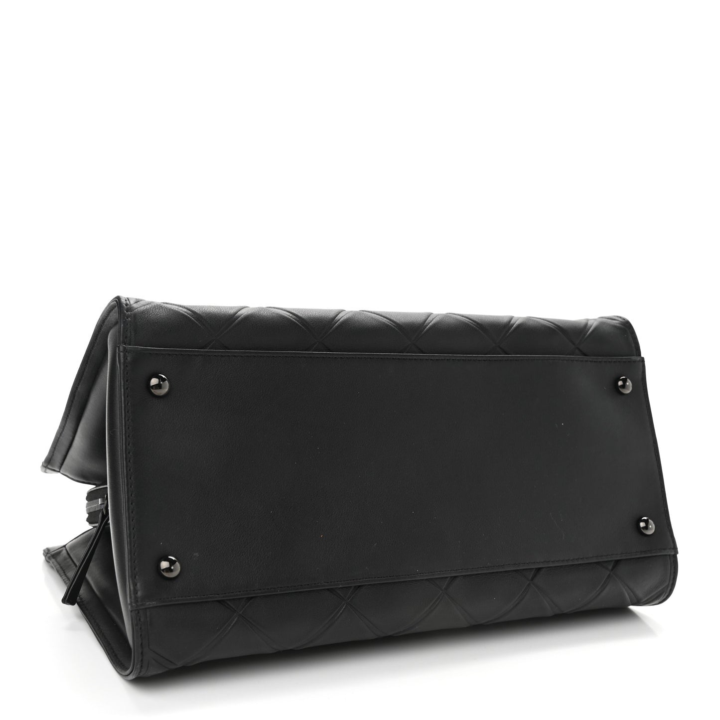 Calfskin Propeller Shopping Tote Black