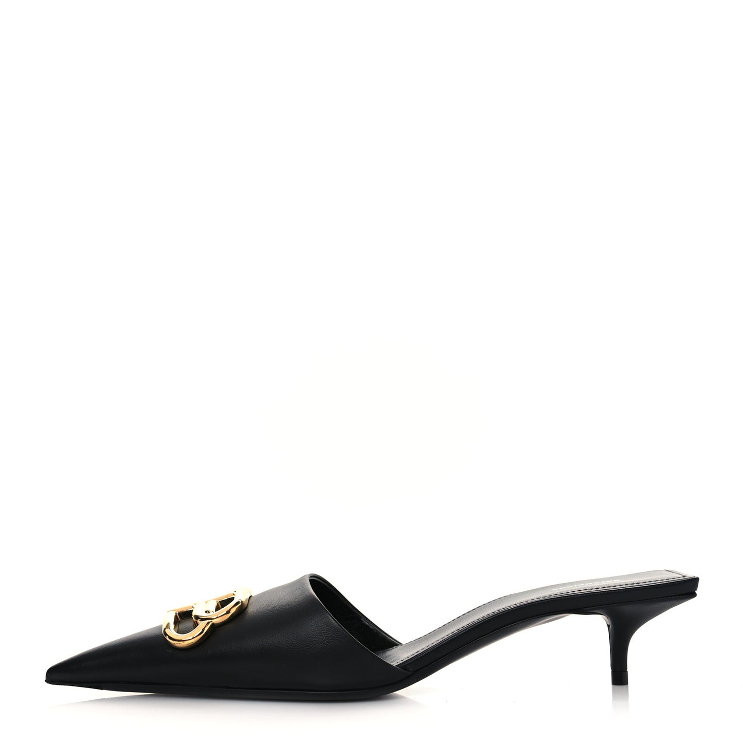 Soft Nappa BB Square Knife Pointed Toe 40mm Mules 38 Black