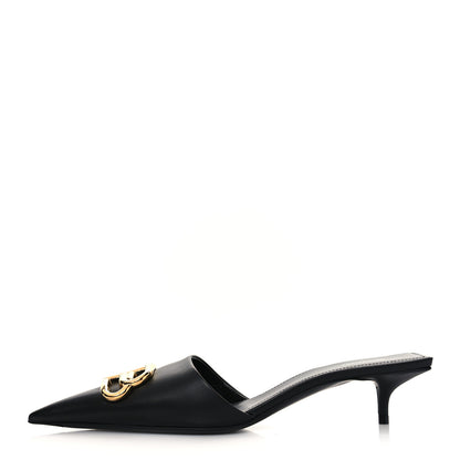Balenciaga Soft Nappa BB Square Knife Pointed Toe 40mm Mules 38 Black 1 of 10