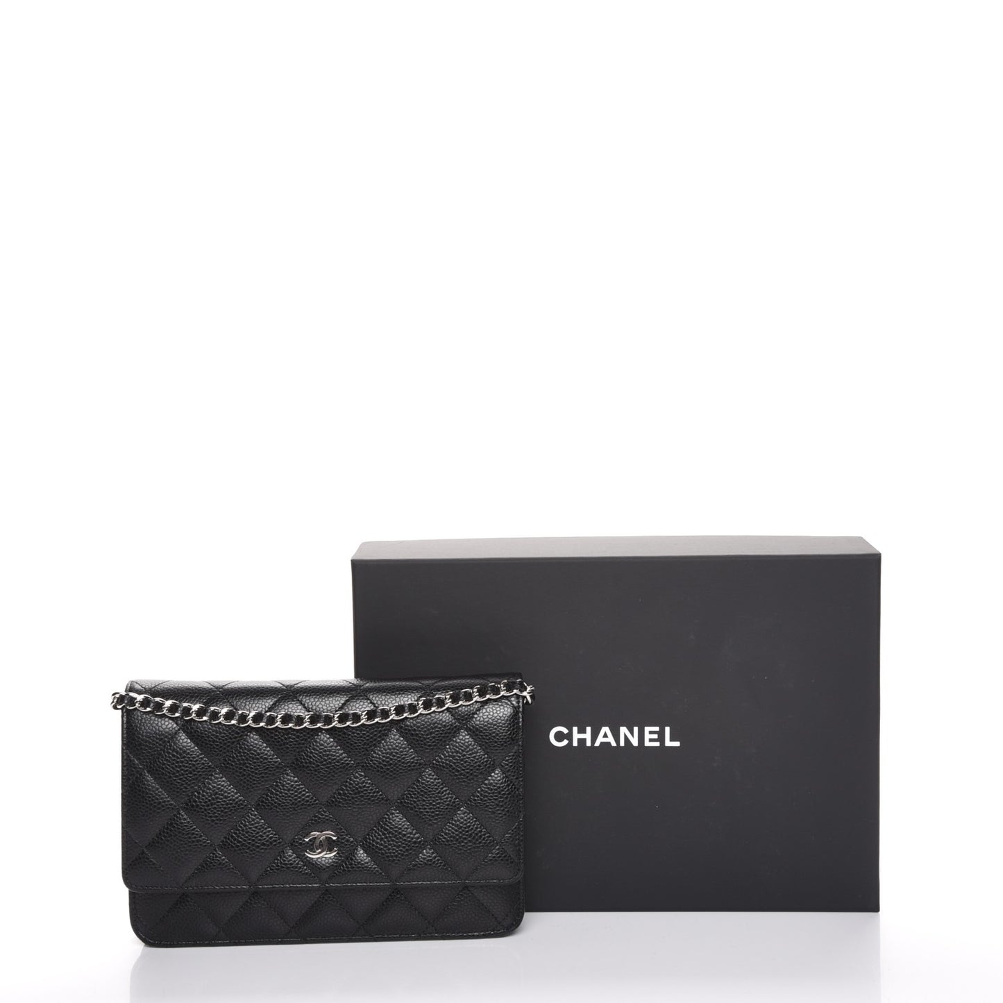 Caviar Quilted Wallet On Chain WOC Black
