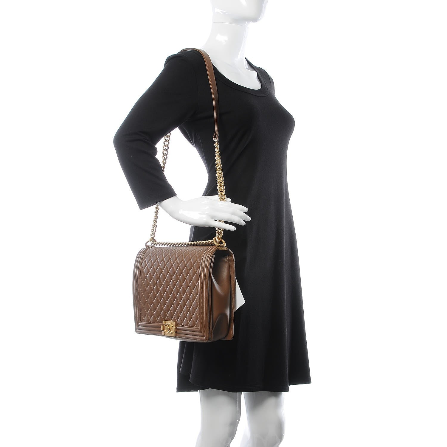 Chanel Calfskin Quilted Large Boy Flap Brown 2 of 8