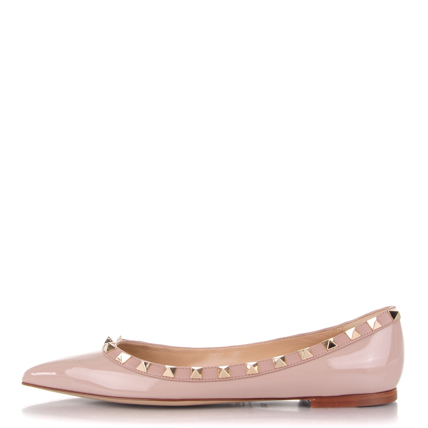 Valentino Garavani Patent Rockstud Ballerina Flats 36.5 Poudre 1 of 6