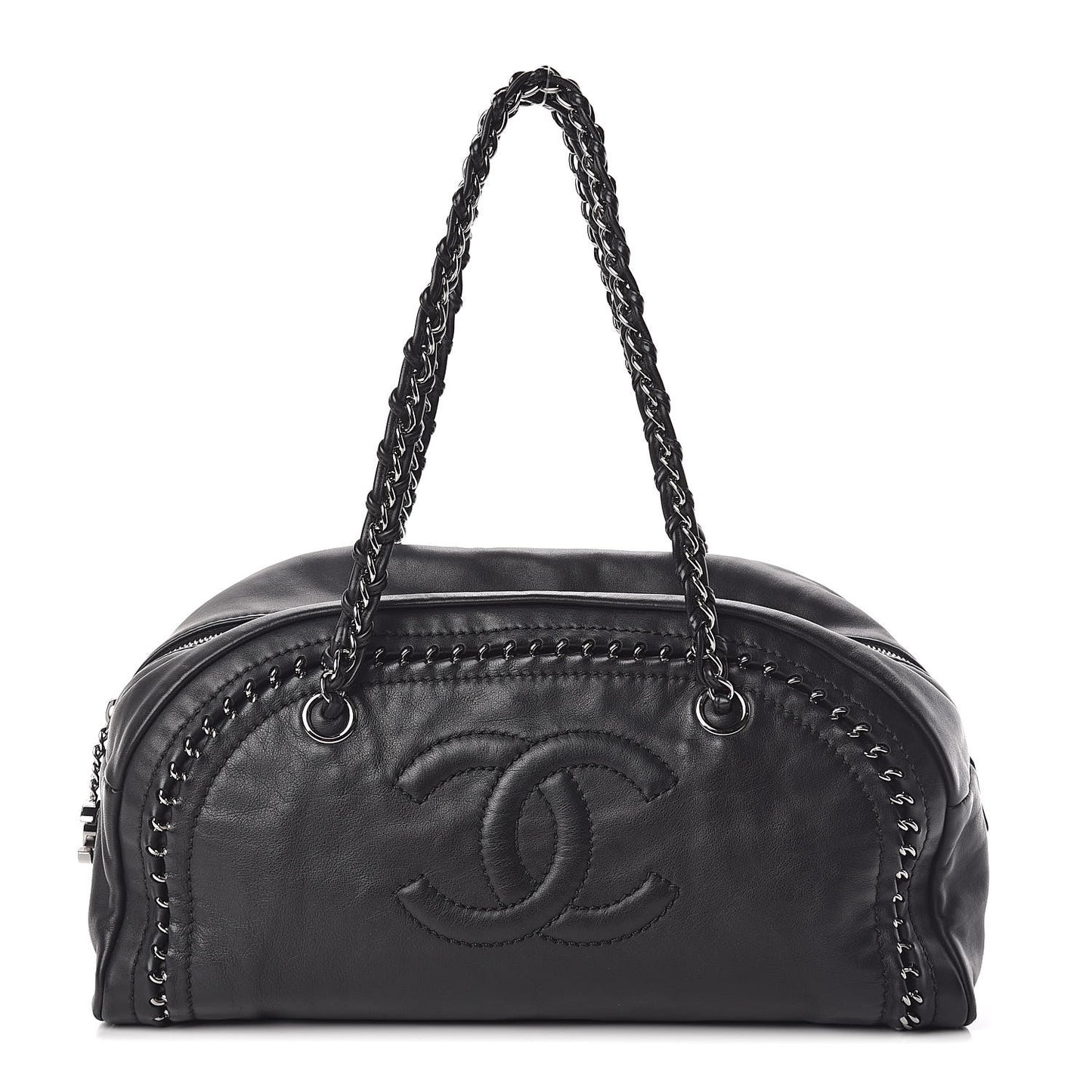 Smooth Calfskin Medium Luxe Ligne Bowler Black