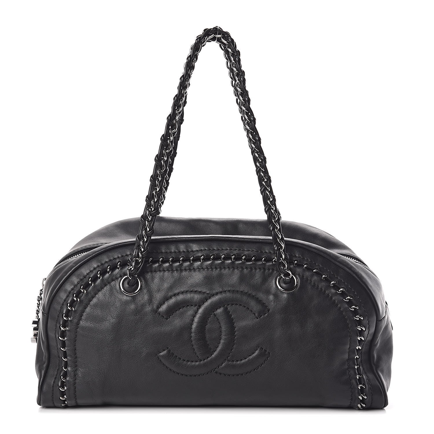Chanel Smooth Calfskin Medium Luxe Ligne Bowler Black 1 of 14