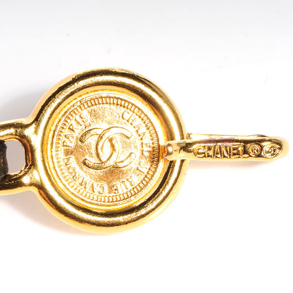 Chanel Leather CC Medallion Chain Belt Black Gold 4 of 5
