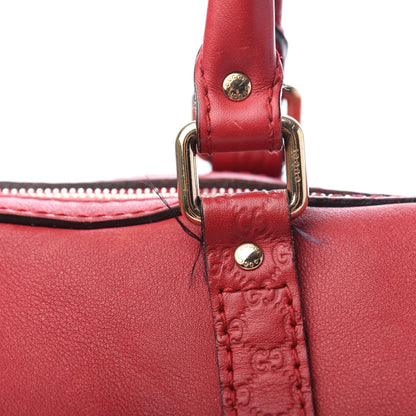 Gucci Calfskin Microguccissima Trim Medium Boston Raspberry Red 9 of 11