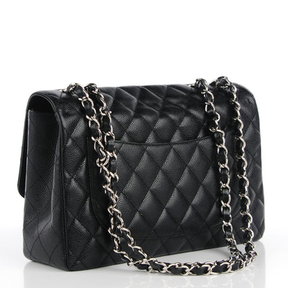 Chanel Caviar Quilted Jumbo Single Flap Black 3 of 9