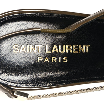Saint Laurent Patent Calfskin Blake 110 Slingback Pumps 40 Amber Green 8 of 8