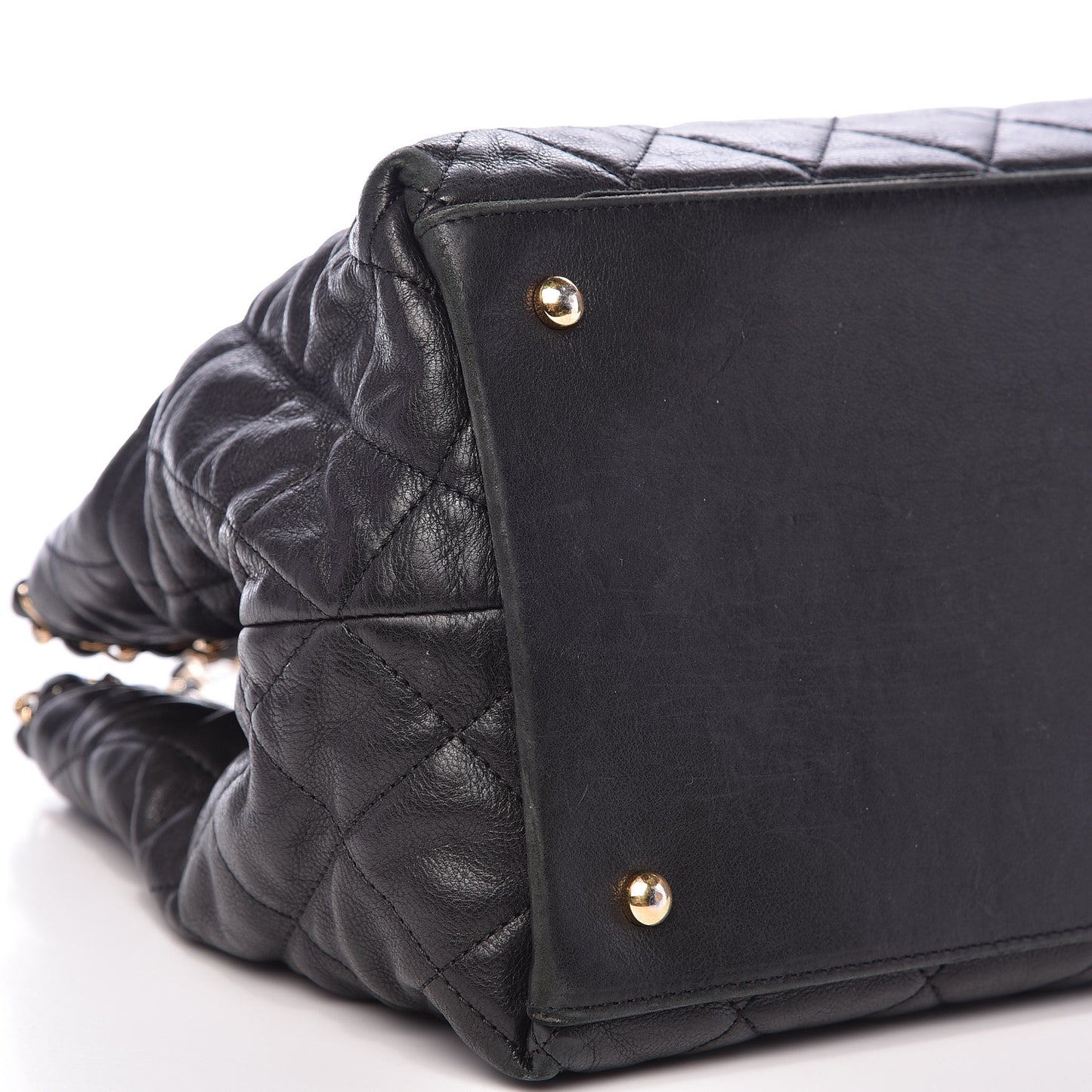 Calfskin Quilted Small Chain Me Tote Black